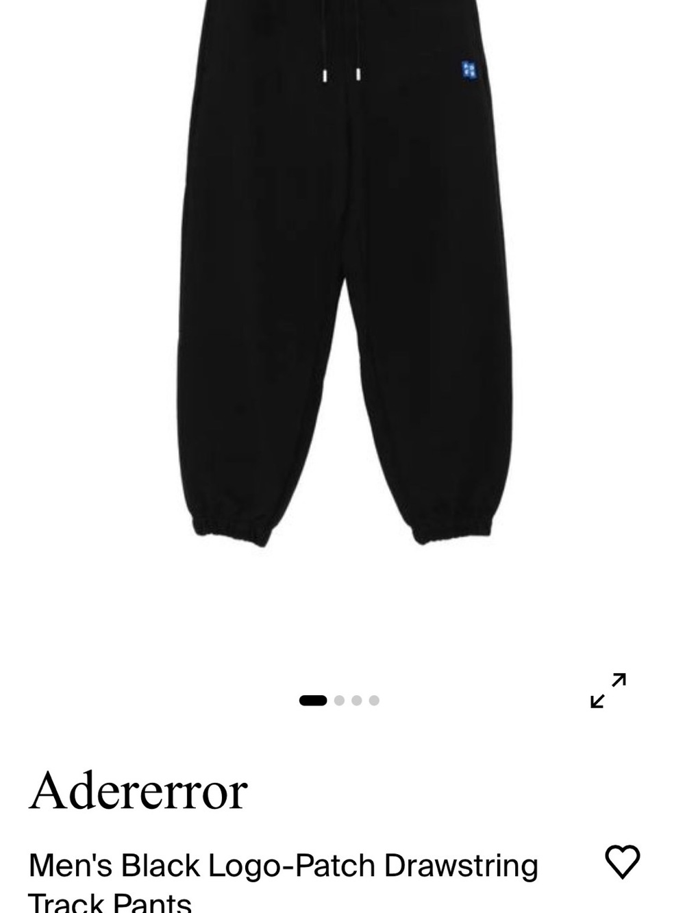 Ader error Black Logo-Patch Drawstring Joggers Unisex Size A2